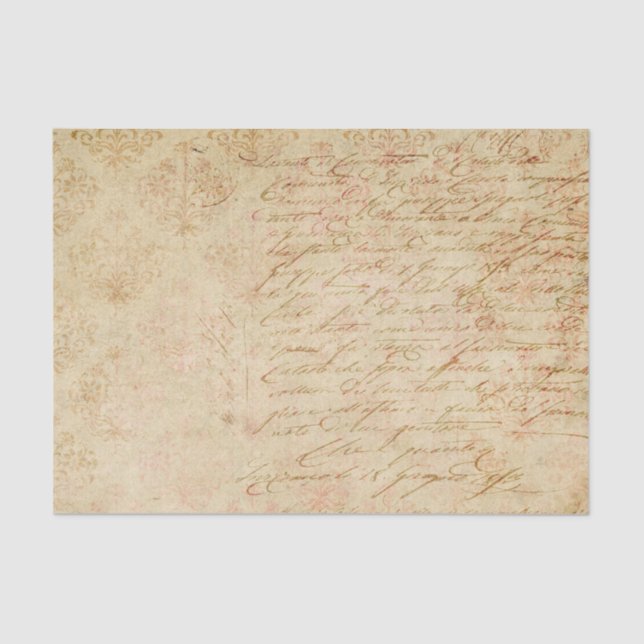 Vintages Französisches Ephemera Seidenpapier (Vorderseite)