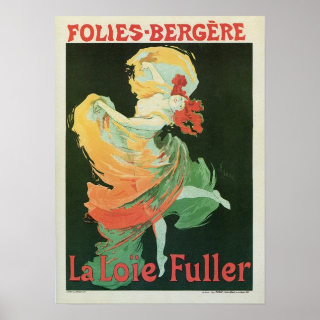 Vintages französisches Jugendstil La Loïe Fuller u Poster (Vorne)