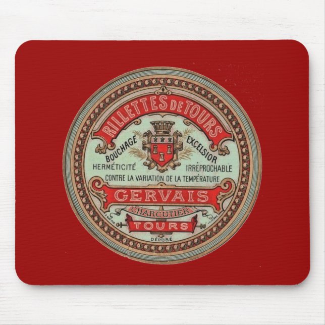 Vintages französisches Käsesiegel Mousepad (Vorne)