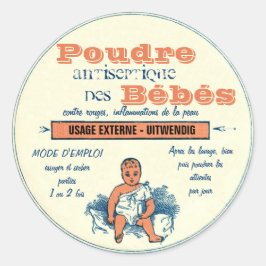 Vintages französisches Kosmetiklabel für Babyprodu Runder Aufkleber