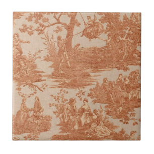 Vintages französisches Land-rote Keramik-Fliese Fliese