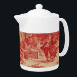 Vintages französisches Land rote Toile<br><div class="desc">Vintages französisches Land wählen rote Toile Druck-Teekanne Ihre Größe!</div>