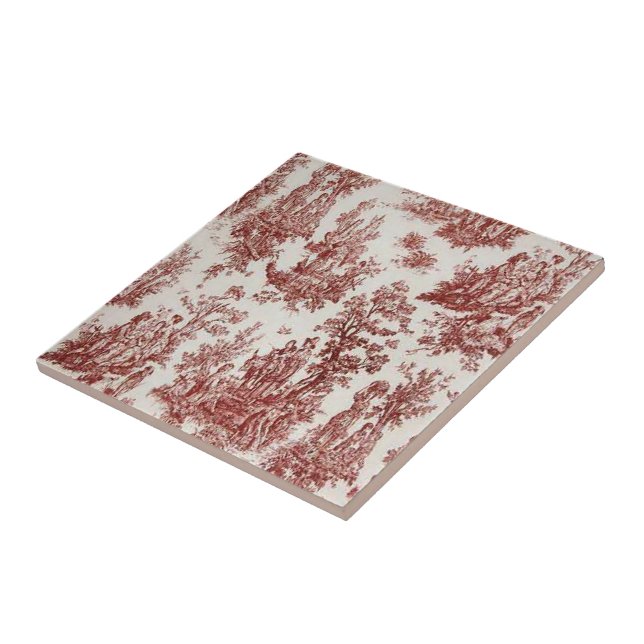 Vintages französisches Land rote Toile Fliese (Seite)