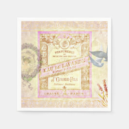 Vintages Französisches Lavender Parfüm Collage Serviette