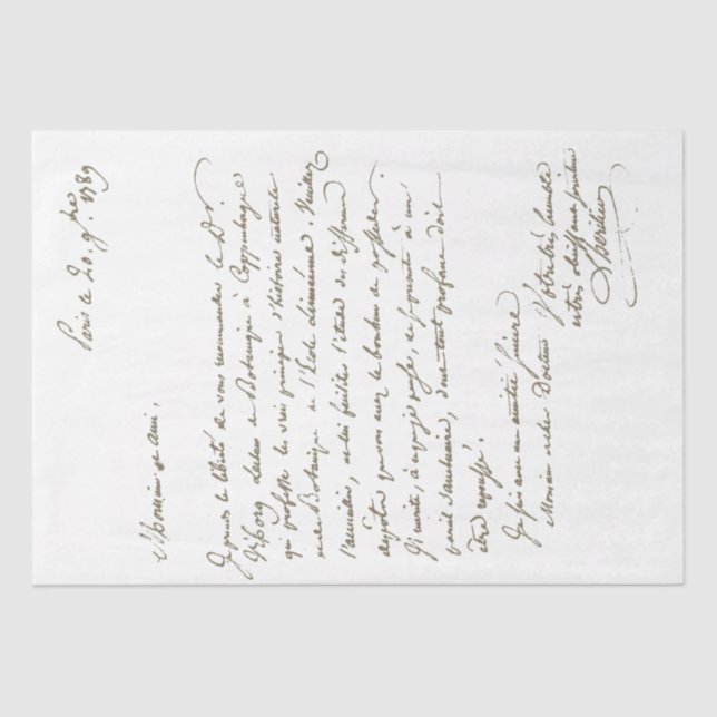 Vintages französisches Letter Botanic Gardens Skri Seidenpapier (Vorderseite)