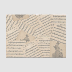 Vintages französisches Musikteppichpapier für Hoch Seidenpapier