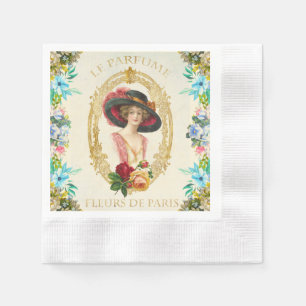 Vintages französisches Papier Napkin Serviette
