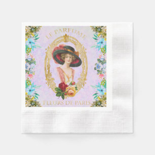 Vintages französisches Papier Napkin Serviette