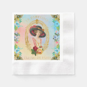 Vintages französisches Papier Napkin Serviette