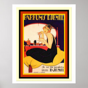 Vintages Französisches Parfums Djemil Poster 16 x