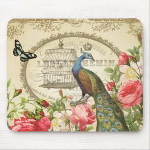 Vintages französisches Pfau mousepad