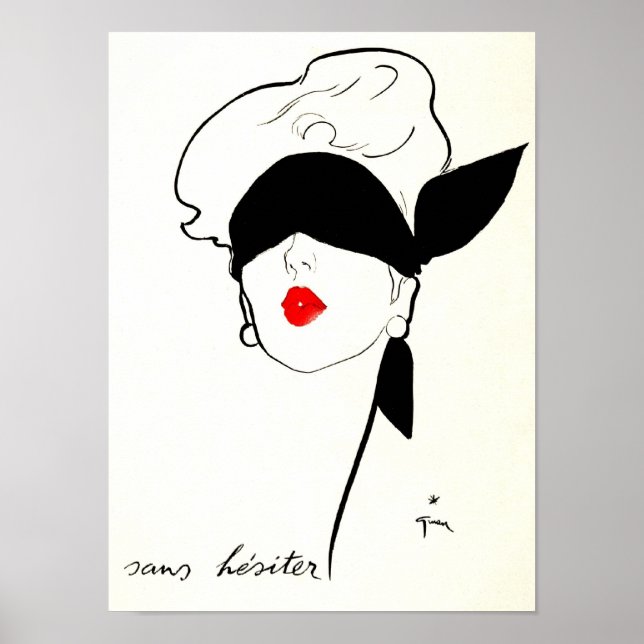 Vintages französisches Poster verblendet (Vorne)