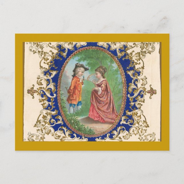 Vintages französisches Postkartendesign Postkarte (Vorderseite)