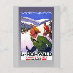 Vintages französisches Reiseplakat auf Karten, Pos Postkarte