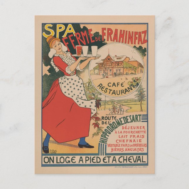 Vintages französisches Restaurant Café Reisen Postkarte (Vorderseite)