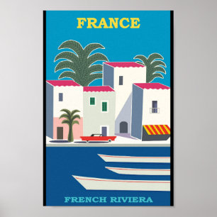 Vintages französisches Riveria Travel Poster