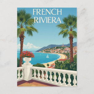 Vintages französisches Riviera Beach Travel Poster Postkarte