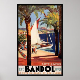 Vintages französisches Riviera, Frankreich - Poster