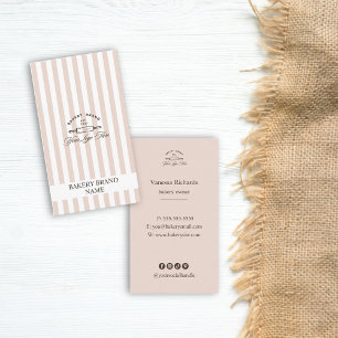 Vintages französisches Rosa-Bäckerei-Logo elegant  Visitenkarte