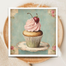 Vintages Französisches Rosa Cupcake Geburtstagsjau