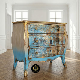 Vintages französisches Rustikales blaubraunes Blum Seidenpapier