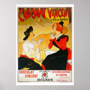 Vintages französisches Schokoladen-Plakat Poster