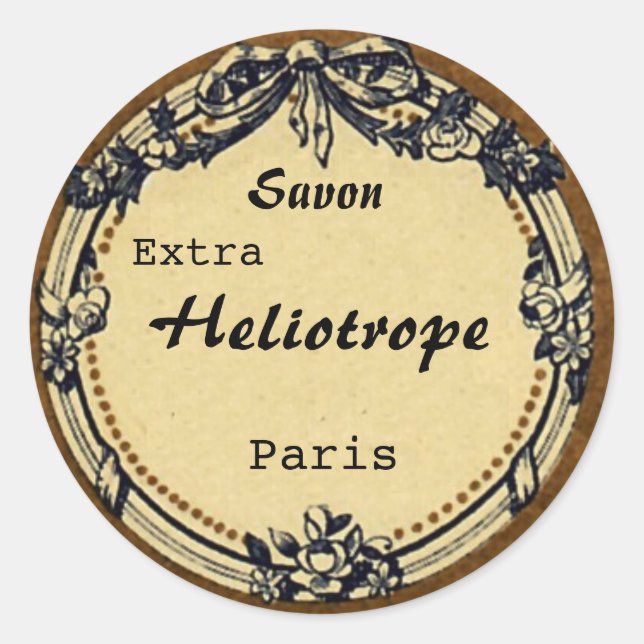 Vintages französisches Seifenlabel - Kreis Runder Aufkleber (Vorderseite)