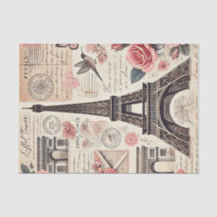 Vintages französisches Shabby Chic Eiffelturm Deco Seidenpapier