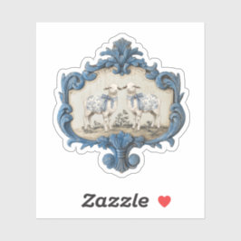 Vintages französisches Städtchen | Chinoiserie Nat Aufkleber