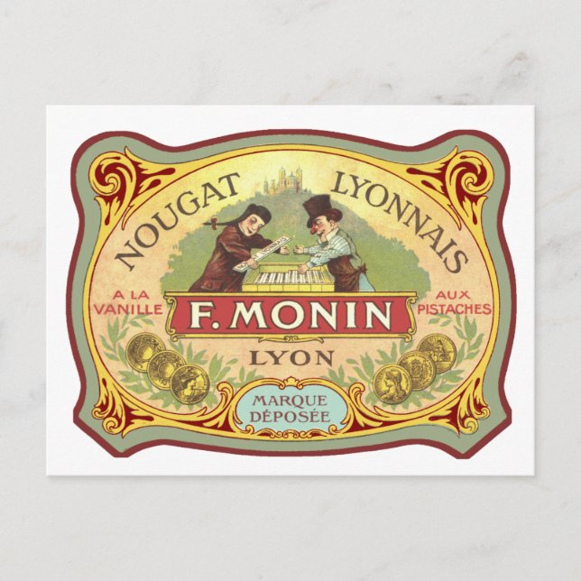 Vintages französisches Süßesiegel Postkarte (Vorderseite)
