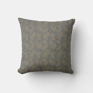 Vintages französisches Textil-Graugoldpolster Kissen