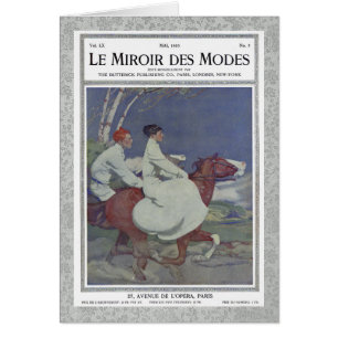 Vintages französisches Titelseitemit Pferdereiten