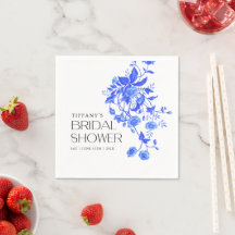 Vintages französisches Toile Blue Floral Brautpart