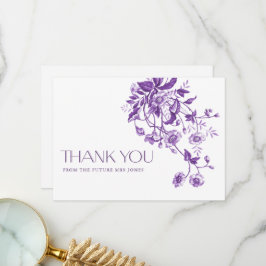 Vintages französisches Toile Lila Brautparty Dankeskarte