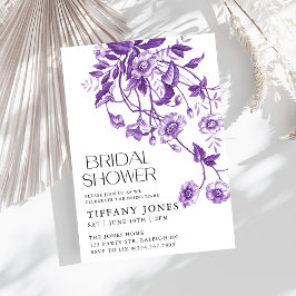 Vintages französisches Toile Lila Brautparty Einladung