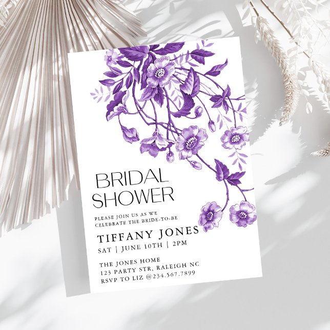 Vintages französisches Toile Lila Brautparty Einladung (Von Creator hochgeladen)