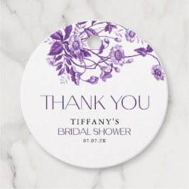 Vintages französisches Toile Lila Brautparty Geschenkanhänger