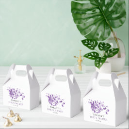 Vintages französisches Toile Lila Brautparty Geschenkschachtel