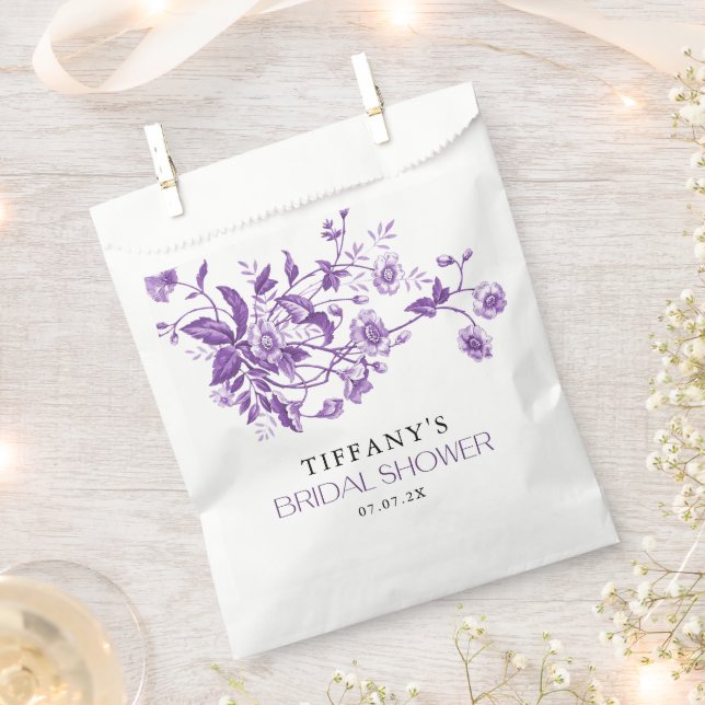 Vintages französisches Toile Lila Brautparty Geschenktütchen (Ausgeschnitten)