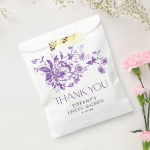 Vintages französisches Toile Lila Brautparty Geschenktütchen