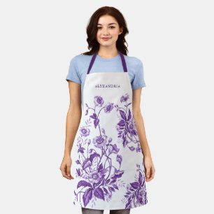 Vintages französisches Toile Lila Brautparty Schürze