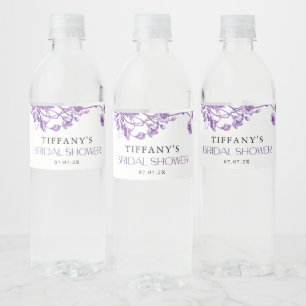 Vintages französisches Toile Lila Brautparty Wasserflaschenetikett