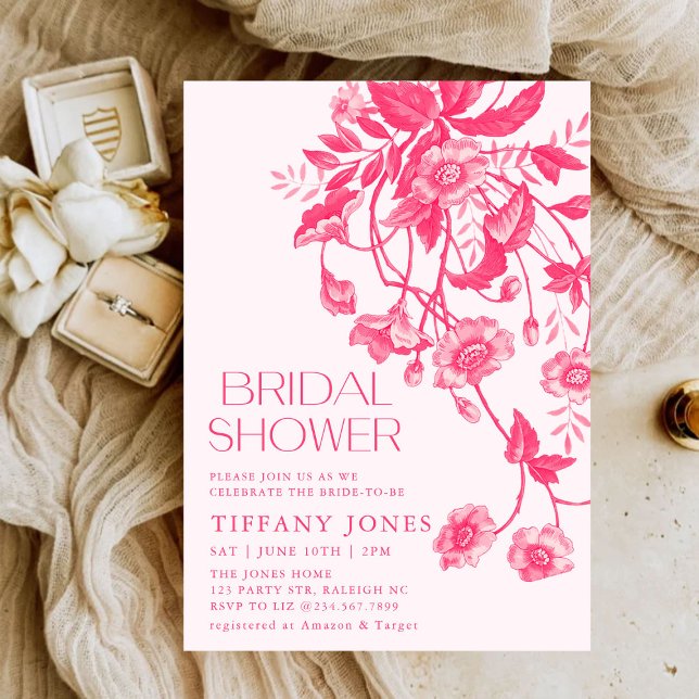 Vintages französisches Toilrosa Brautparty Einladung (Von Creator hochgeladen)