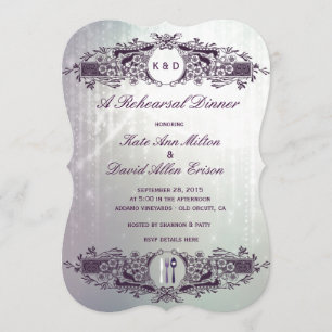 Vintages französisches verziertes lila einladung