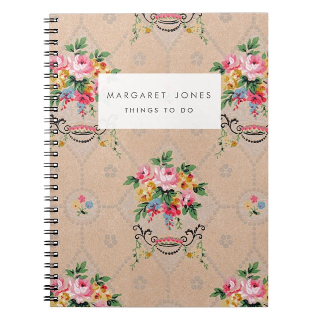 Vintages französisches Wallpaper-Journal Notizblock (Vorderseite)