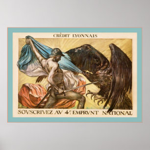 Vintages französisches Weltkriegsposter Poster