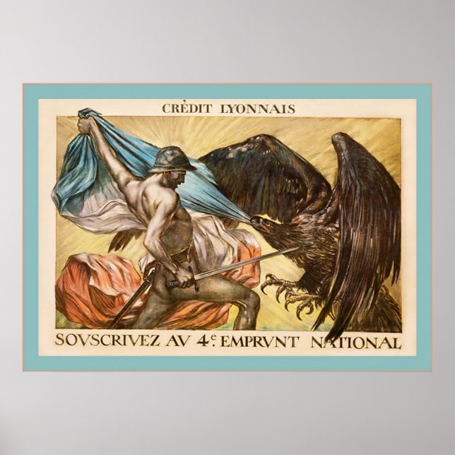 Vintages französisches Weltkriegsposter Poster (Vorne)