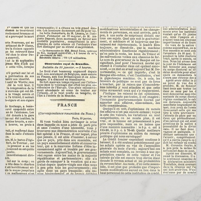 Vintages französisches Zeitungshandwerk (Vorderseite)