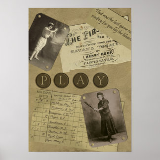 Vintages Frauenbaseballbuch drucken Poster
