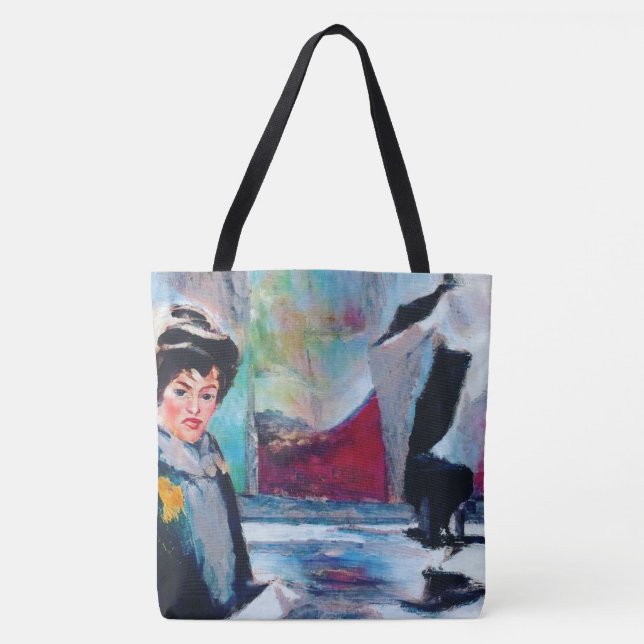 Vintages Frauenportrait mit Abstraktem Hintergrund (Vorderseite)